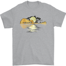 Guitar Reflection Guitarist Bass Acoustic Mens T-Shirt Cotton Gildan Sports Grey