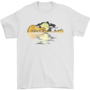 Guitar Reflection Guitarist Bass Acoustic Mens T-Shirt Cotton Gildan White