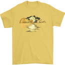 Guitar Reflection Guitarist Bass Acoustic Mens T-Shirt Cotton Gildan Yellow