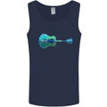 Guitar Reflection Guitarist Bass Acoustic Mens Vest Tank Top Navy Blue