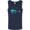 Guitar Reflection Guitarist Bass Acoustic Mens Vest Tank Top Navy Blue