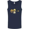 Guitar Reflection Guitarist Bass Acoustic Mens Vest Tank Top Navy Blue