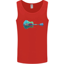 Guitar Reflection Guitarist Bass Acoustic Mens Vest Tank Top Red