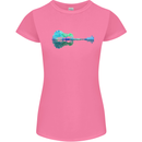 Guitar Reflection Guitarist Bass Acoustic Womens Petite Cut T-Shirt Azalea