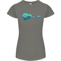 Guitar Reflection Guitarist Bass Acoustic Womens Petite Cut T-Shirt Charcoal