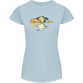 Guitar Reflection Guitarist Bass Acoustic Womens Petite Cut T-Shirt Light Blue