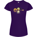 Guitar Reflection Guitarist Bass Acoustic Womens Petite Cut T-Shirt Purple