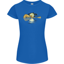 Guitar Reflection Guitarist Bass Acoustic Womens Petite Cut T-Shirt Royal Blue