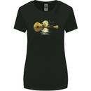 Guitar Reflection Guitarist Bass Acoustic Womens Wider Cut T-Shirt Black