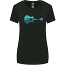 Guitar Reflection Guitarist Bass Acoustic Womens Wider Cut T-Shirt Black
