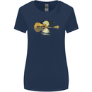 Guitar Reflection Guitarist Bass Acoustic Womens Wider Cut T-Shirt Navy Blue