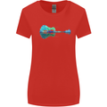 Guitar Reflection Guitarist Bass Acoustic Womens Wider Cut T-Shirt Red