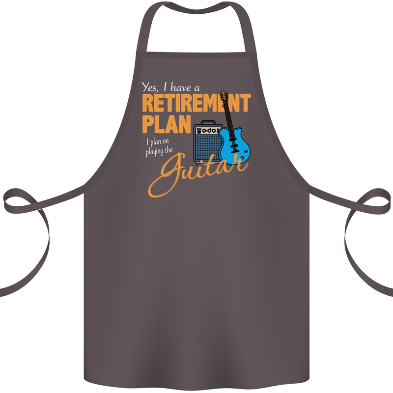 Guitar Retirement Plan Guitarist Acoustic Cotton Apron 100% Organic Dark Grey