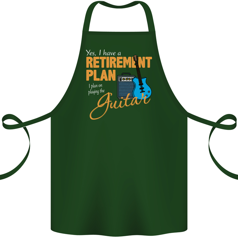 Guitar Retirement Plan Guitarist Acoustic Cotton Apron 100% Organic Forest Green