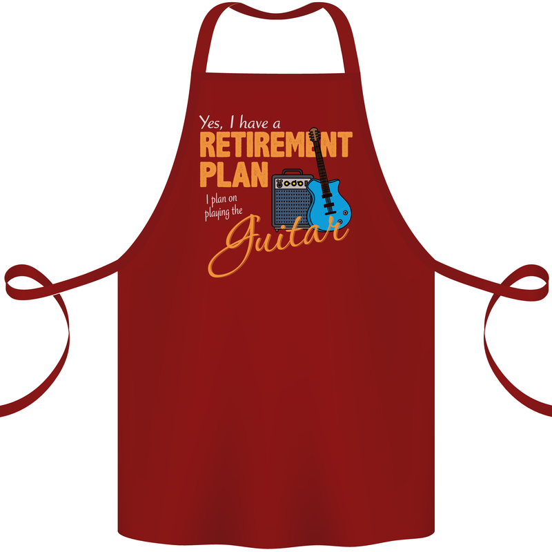 Guitar Retirement Plan Guitarist Acoustic Cotton Apron 100% Organic Maroon