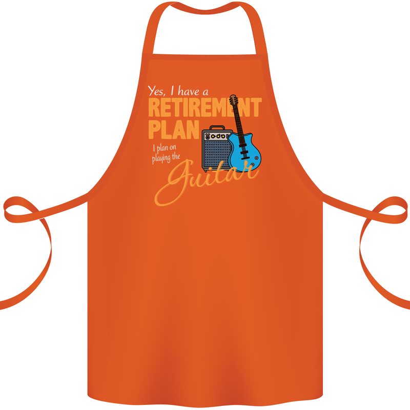 Guitar Retirement Plan Guitarist Acoustic Cotton Apron 100% Organic Orange