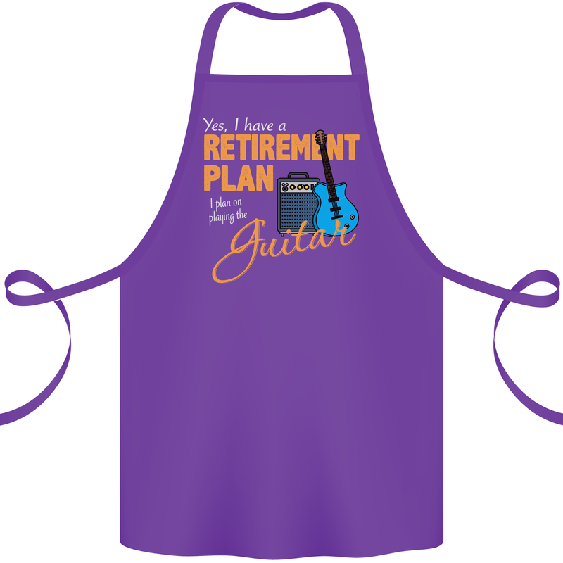Guitar Retirement Plan Guitarist Acoustic Cotton Apron 100% Organic Purple