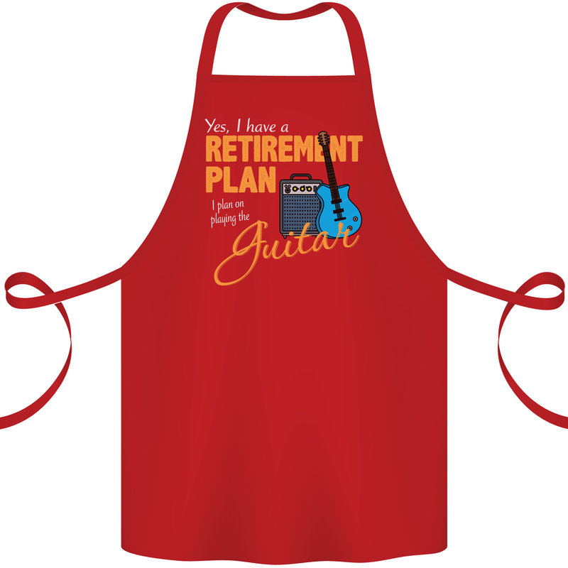 Guitar Retirement Plan Guitarist Acoustic Cotton Apron 100% Organic Red