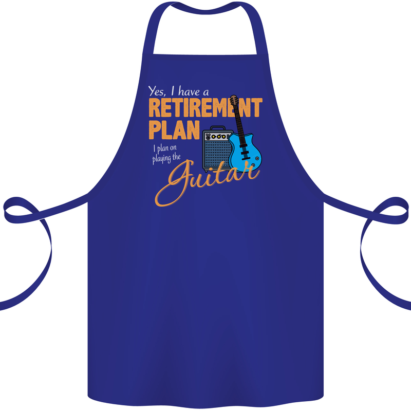 Guitar Retirement Plan Guitarist Acoustic Cotton Apron 100% Organic Royal Blue