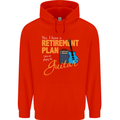 Guitar Retirement Plan Guitarist Acoustic Mens 80% Cotton Hoodie Bright Red
