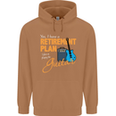 Guitar Retirement Plan Guitarist Acoustic Mens 80% Cotton Hoodie Caramel Latte