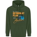 Guitar Retirement Plan Guitarist Acoustic Mens 80% Cotton Hoodie Forest Green