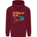 Guitar Retirement Plan Guitarist Acoustic Mens 80% Cotton Hoodie Maroon