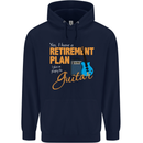 Guitar Retirement Plan Guitarist Acoustic Mens 80% Cotton Hoodie Navy Blue