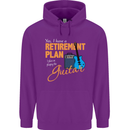 Guitar Retirement Plan Guitarist Acoustic Mens 80% Cotton Hoodie Purple