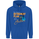 Guitar Retirement Plan Guitarist Acoustic Mens 80% Cotton Hoodie Royal Blue