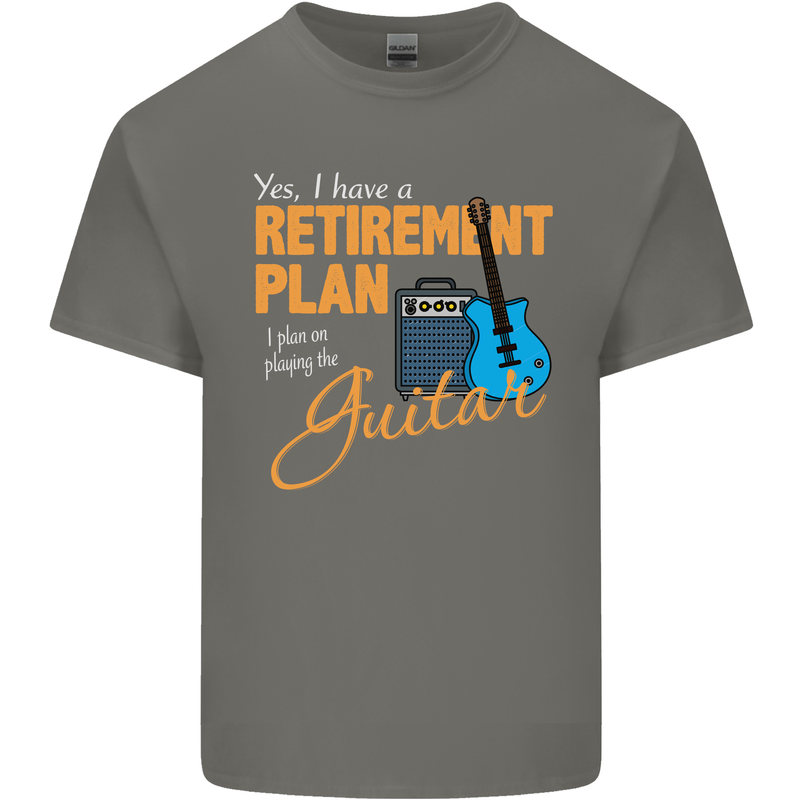 Guitar Retirement Plan Guitarist Acoustic Mens Cotton T-Shirt Tee Top Charcoal