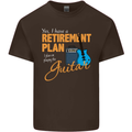 Guitar Retirement Plan Guitarist Acoustic Mens Cotton T-Shirt Tee Top Dark Chocolate