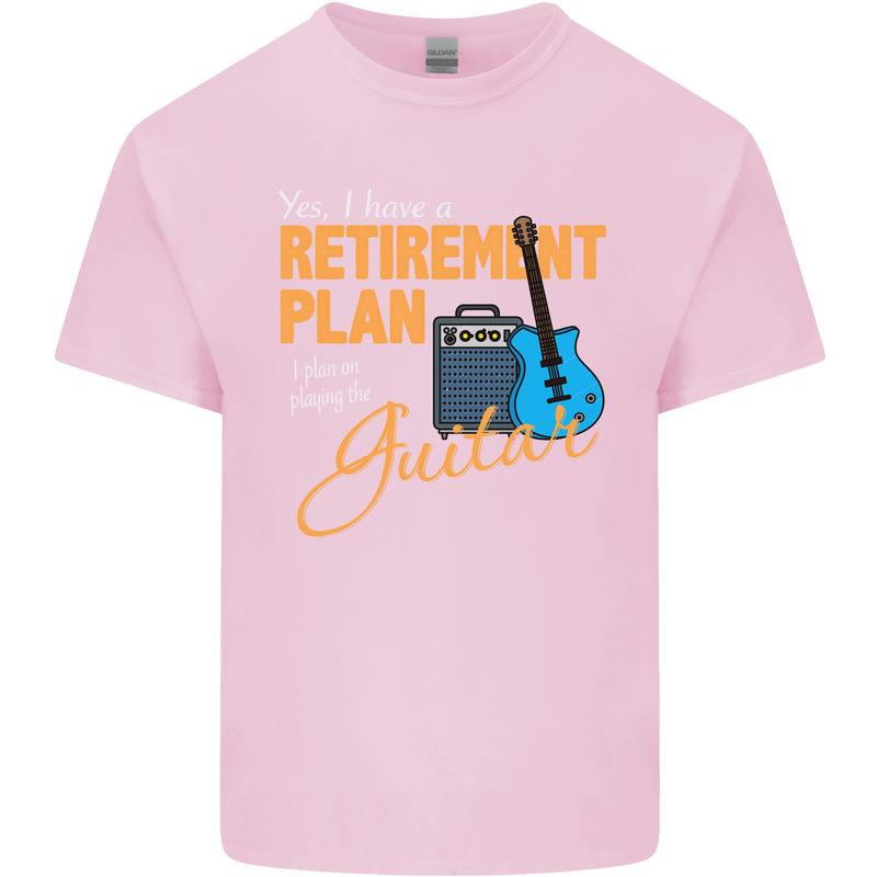 Guitar Retirement Plan Guitarist Acoustic Mens Cotton T-Shirt Tee Top Light Pink