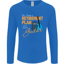 Guitar Retirement Plan Guitarist Acoustic Mens Long Sleeve T-Shirt Royal Blue