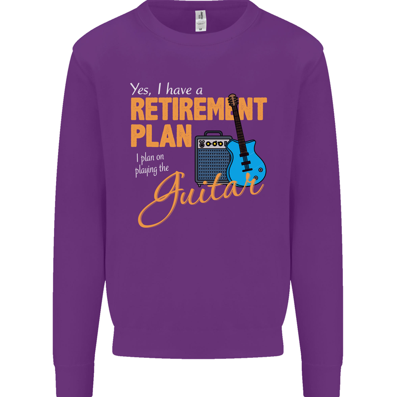 Guitar Retirement Plan Guitarist Acoustic Mens Sweatshirt Jumper Purple
