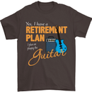 Guitar Retirement Plan Guitarist Acoustic Mens T-Shirt Cotton Gildan Dark Chocolate