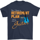 Guitar Retirement Plan Guitarist Acoustic Mens T-Shirt Cotton Gildan Navy Blue
