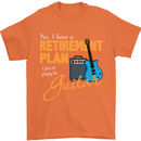 Guitar Retirement Plan Guitarist Acoustic Mens T-Shirt Cotton Gildan Orange