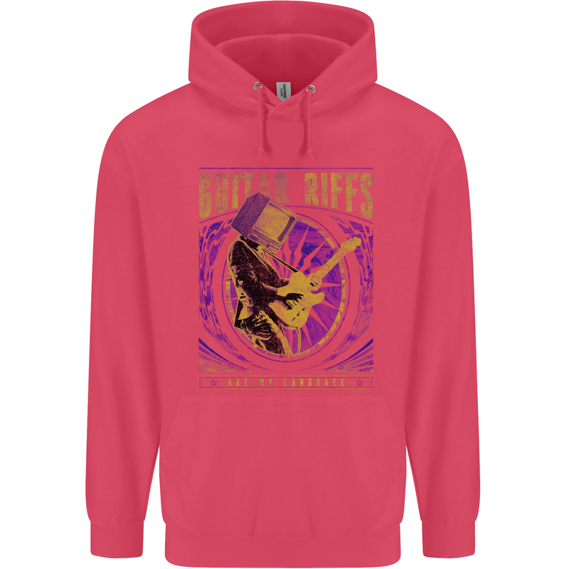 Guitar Riffs Are My Language Guitarist Childrens Kids Hoodie Heliconia