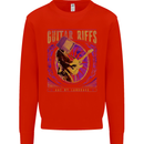 Guitar Riffs Are My Language Guitarist Kids Sweatshirt Jumper Bright Red