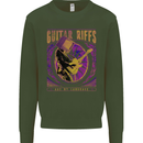 Guitar Riffs Are My Language Guitarist Kids Sweatshirt Jumper Forest Green