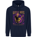 Guitar Riffs Are My Language Guitarist Mens 80% Cotton Hoodie Navy Blue