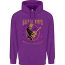 Guitar Riffs Are My Language Guitarist Mens 80% Cotton Hoodie Purple