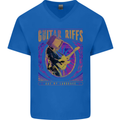 Guitar Riffs Are My Language Guitarist Mens V-Neck Cotton T-Shirt Royal Blue