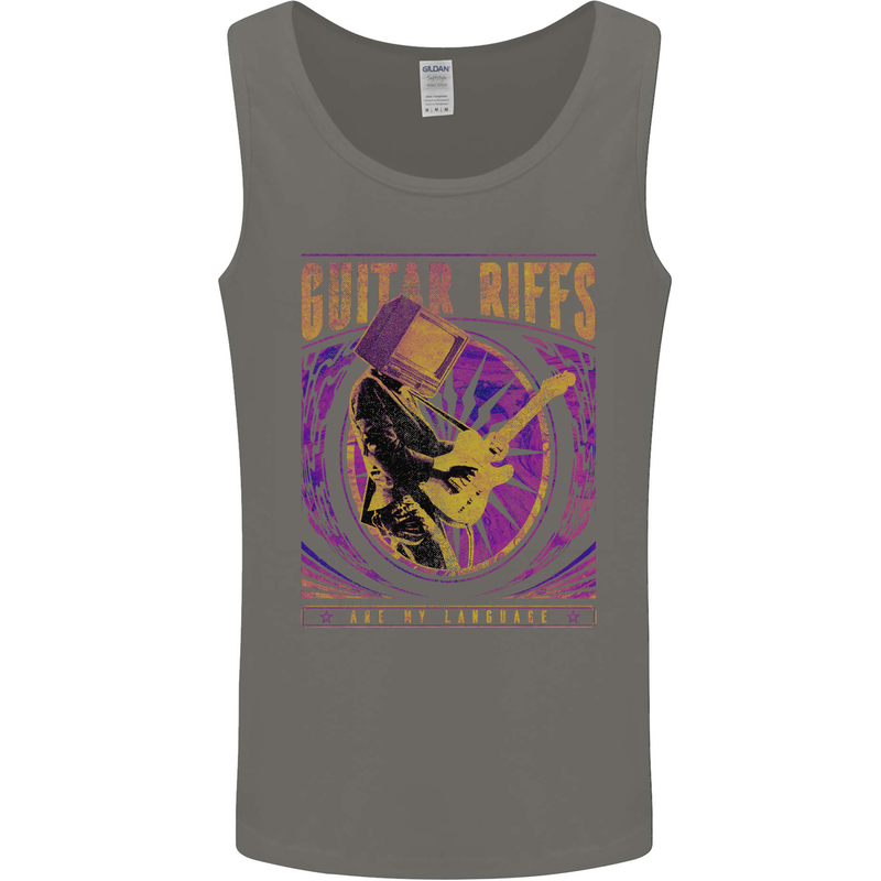 Guitar Riffs Are My Language Guitarist Mens Vest Tank Top Charcoal