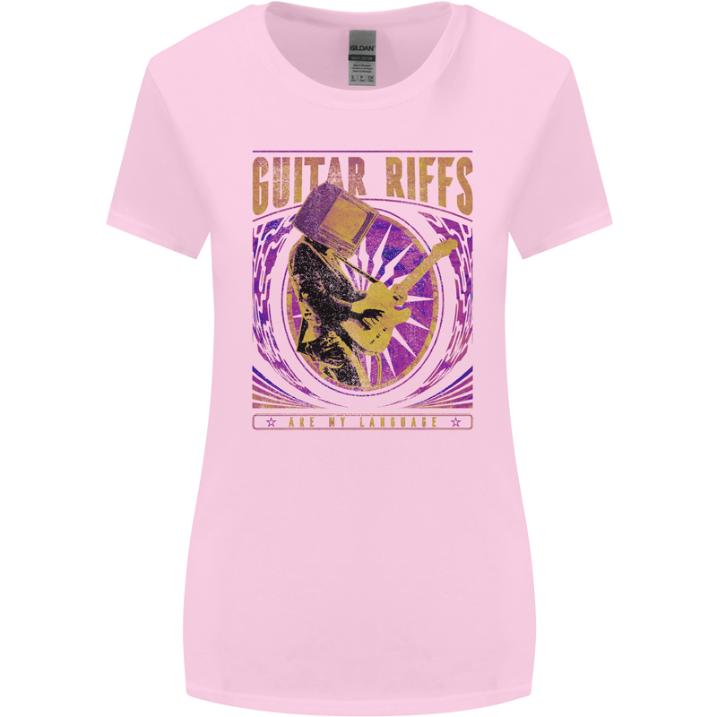 Guitar Riffs Are My Language Guitarist Womens Wider Cut T-Shirt Light Pink