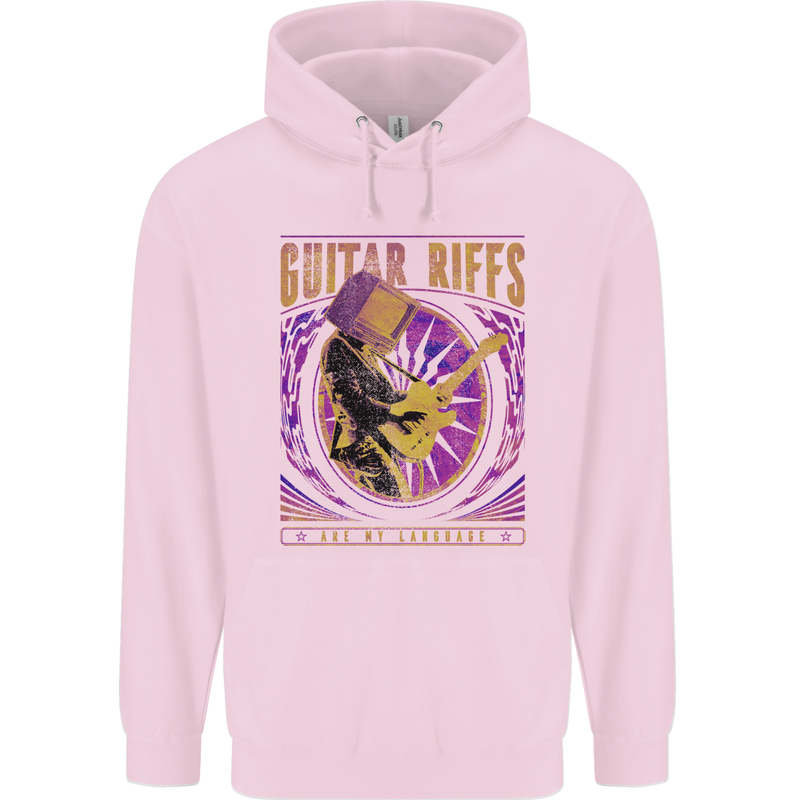 Guitar Riffs are My Language Childrens Kids Hoodie Light Pink