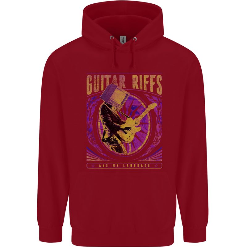 Guitar Riffs are My Language Childrens Kids Hoodie Red