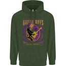Guitar Riffs are My Language Mens 80% Cotton Hoodie Forest Green