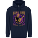 Guitar Riffs are My Language Mens 80% Cotton Hoodie Navy Blue